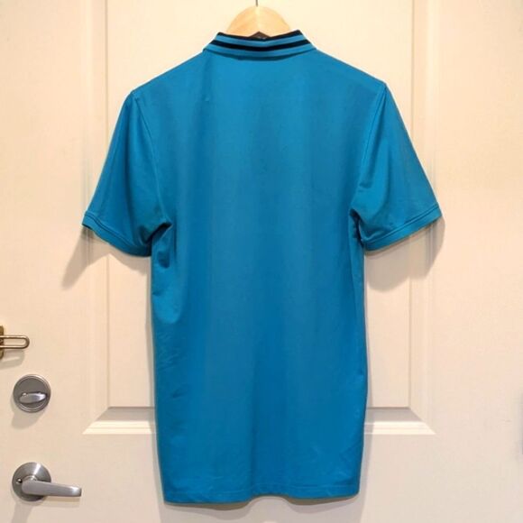 EUC G/FORE S Skull Embroidered Stretch Golf Polo in Bluebird - Picture 4 of 5